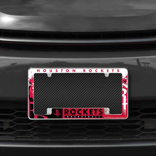 Rico Industries NBA  Houston Rockets Primary 12" x 6" Chrome License Plate Frame-1