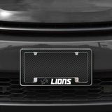 Rico Industries NFL  Detroit Lions Black 12" x 6" Chrome License Plate Frame-1