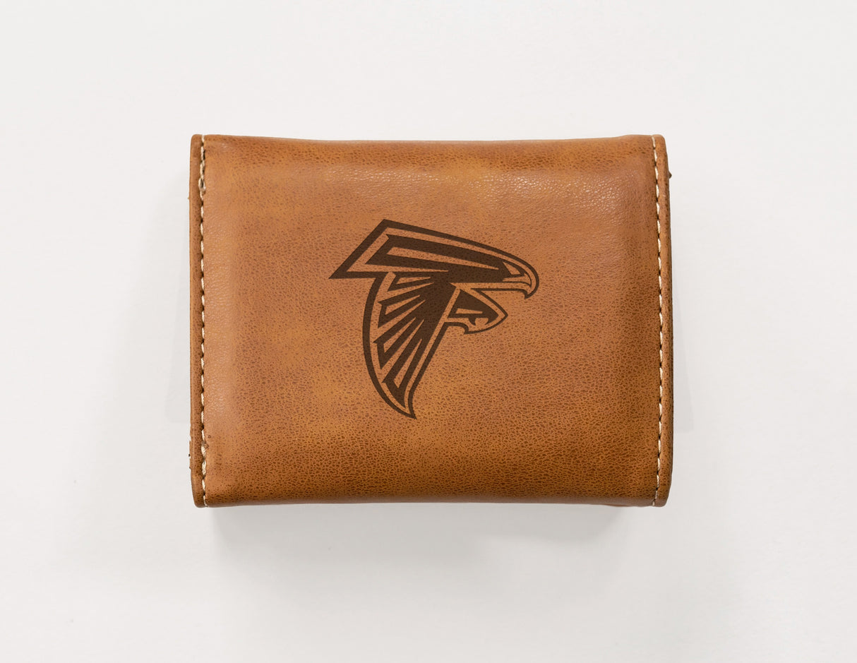 Rico Industries NFL  Atlanta Falcons  Laser Engraved Faux Leather Trifold Wallet-1