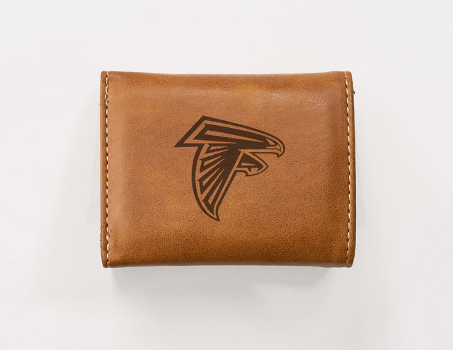 Rico Industries NFL  Atlanta Falcons  Laser Engraved Faux Leather Trifold Wallet-1