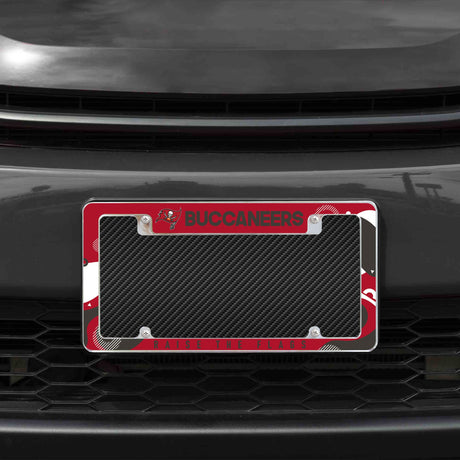 Rico Industries NFL  Tampa Bay Buccaneers Wave 12" x 6" Chrome License Plate Frame-1