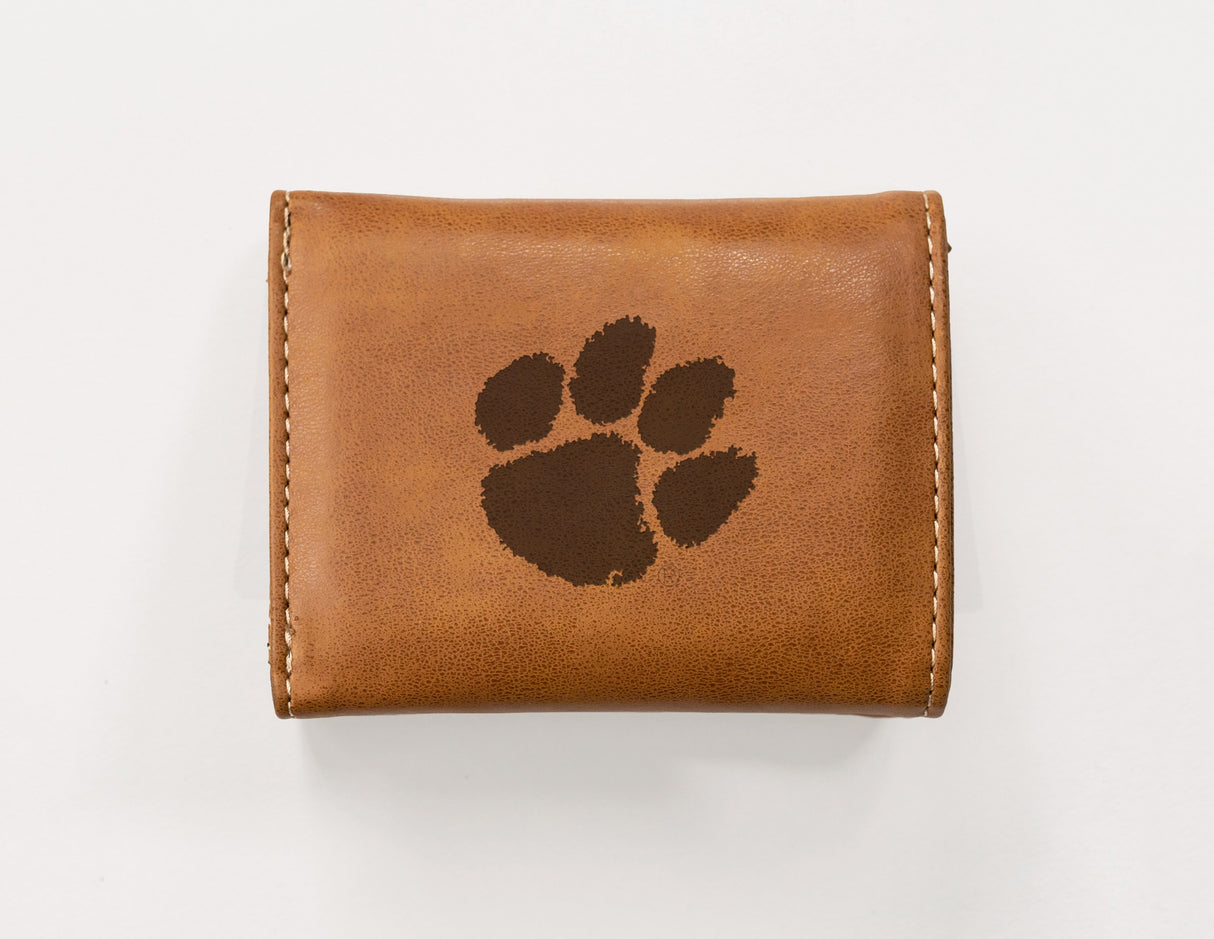 Rico Industries NCAA Clemson Tigers  Laser Engraved Faux Leather Trifold Wallet-1