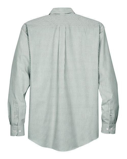 Devon & Jones Men's Crown Collection Banker Stripe Woven Dress Shirt-2
