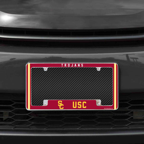 Rico Industries NCAA Southern California Trojans - USC USC Classic 12" x 6" Chrome License Plate Frame-1