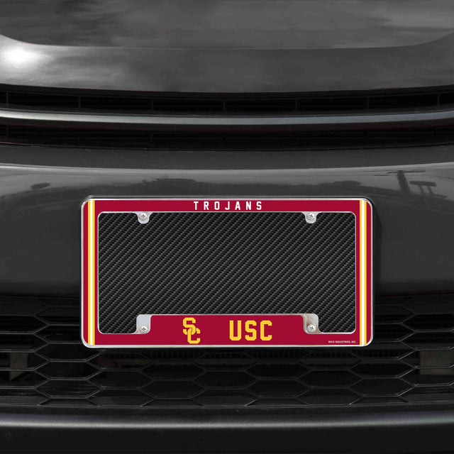 Rico Industries NCAA Southern California Trojans - USC USC Classic 12" x 6" Chrome License Plate Frame-1
