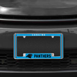 Rico Industries NFL  Carolina Panthers Classic 12" x 6" Chrome License Plate Frame-1
