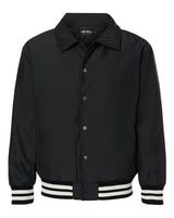Shaka Wear Men's Collared Varsity Jacket-1