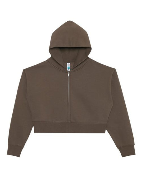 Lane Seven Women's Relaxed Cropped Full-Zip Hoodie Sweatshirt-1