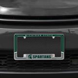 Rico Industries NCAA Michigan State Spartans Two-Tone 12" x 6" Chrome License Plate Frame-1