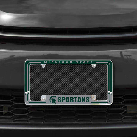 Rico Industries NCAA Michigan State Spartans Two-Tone 12" x 6" Chrome License Plate Frame-1