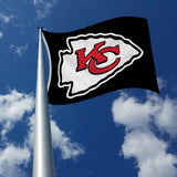 Rico Industries NFL  Kansas City Chiefs Black 3' x 5' Banner Flag-2