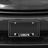 Rico Industries NFL  Indianapolis Colts Black 12" x 6" Chrome License Plate Frame-1