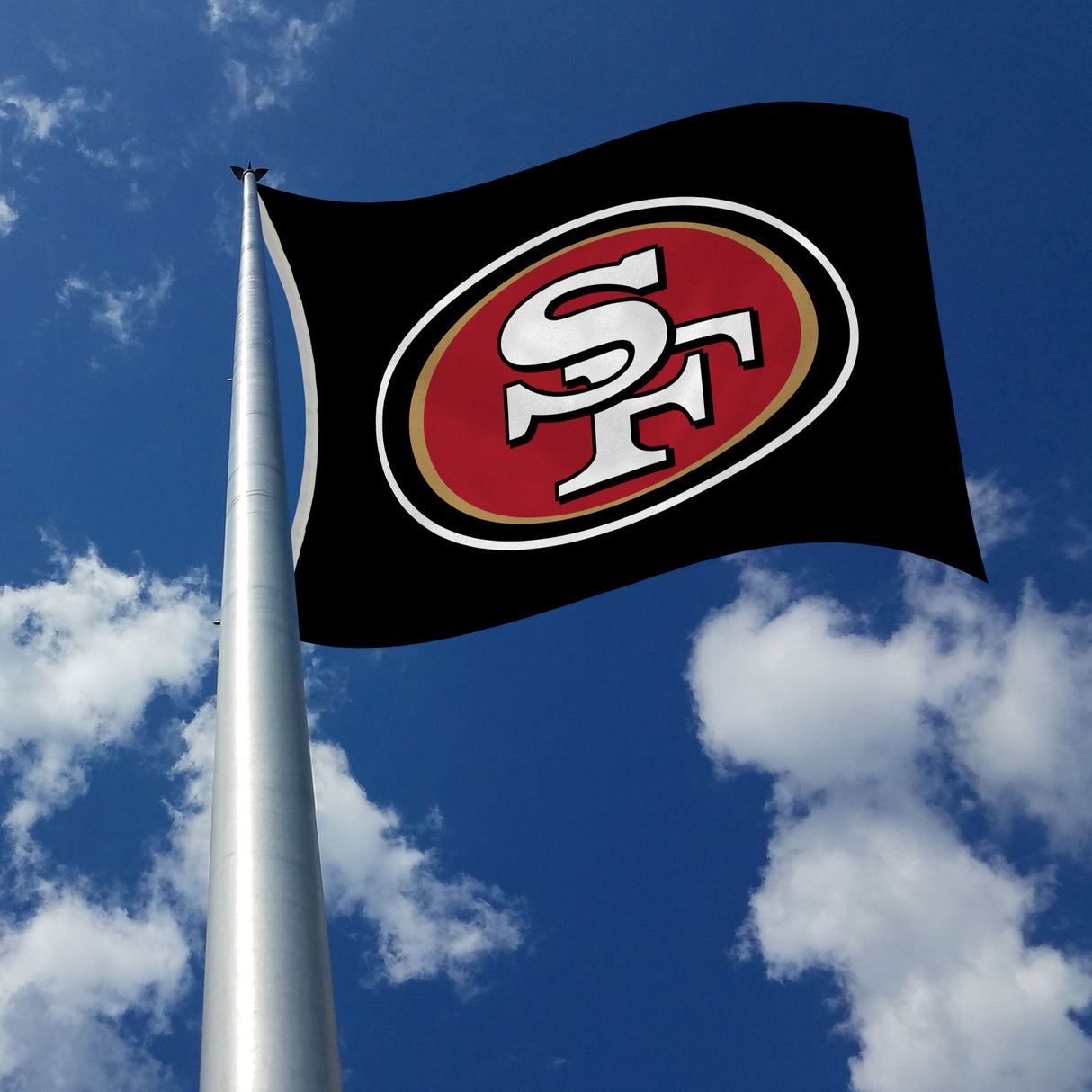 Rico Industries NFL  San Francisco 49ers Black 3' x 5' Banner Flag-2