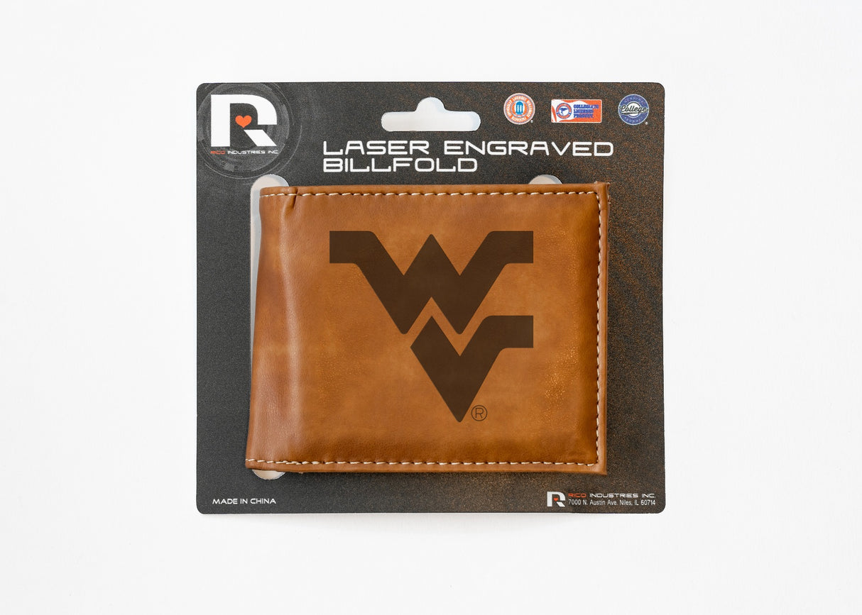 Rico Industries NCAA West Virginia Mountaineers  Laser Engraved Billfold Wallet-3