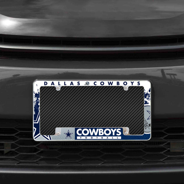 Rico Industries NFL  Dallas Cowboys Primary 12" x 6" Chrome License Plate Frame-1