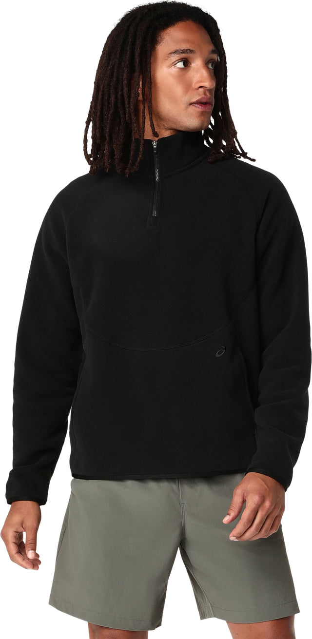 Asics Men's Refined Texture Fleece Half Zip Long Sleeve Top-1