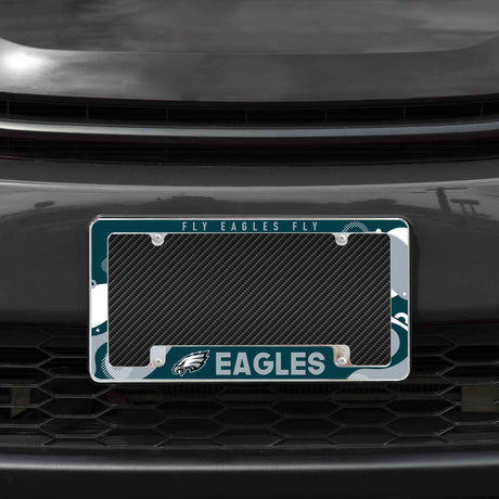 Rico Industries NFL  Philadelphia Eagles Wave 12" x 6" Chrome License Plate Frame-1