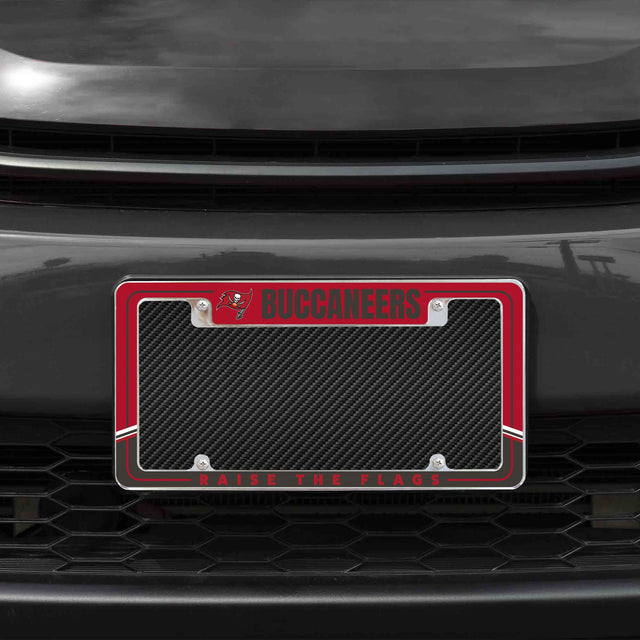 Rico Industries NFL  Tampa Bay Buccaneers Two-Tone 12" x 6" Chrome License Plate Frame-1
