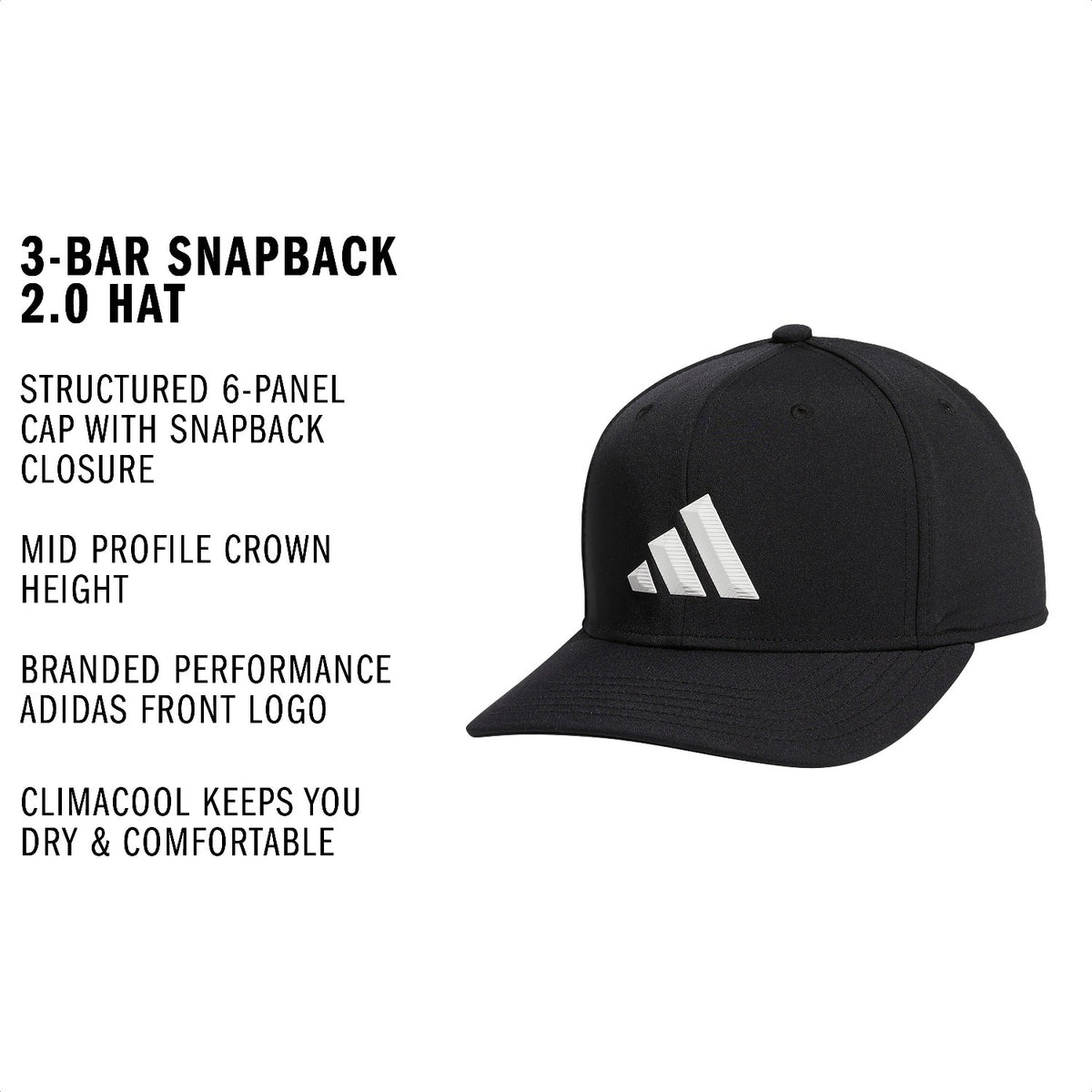 adidas Men's 3-Bar Snapback 2.0 Hat-2