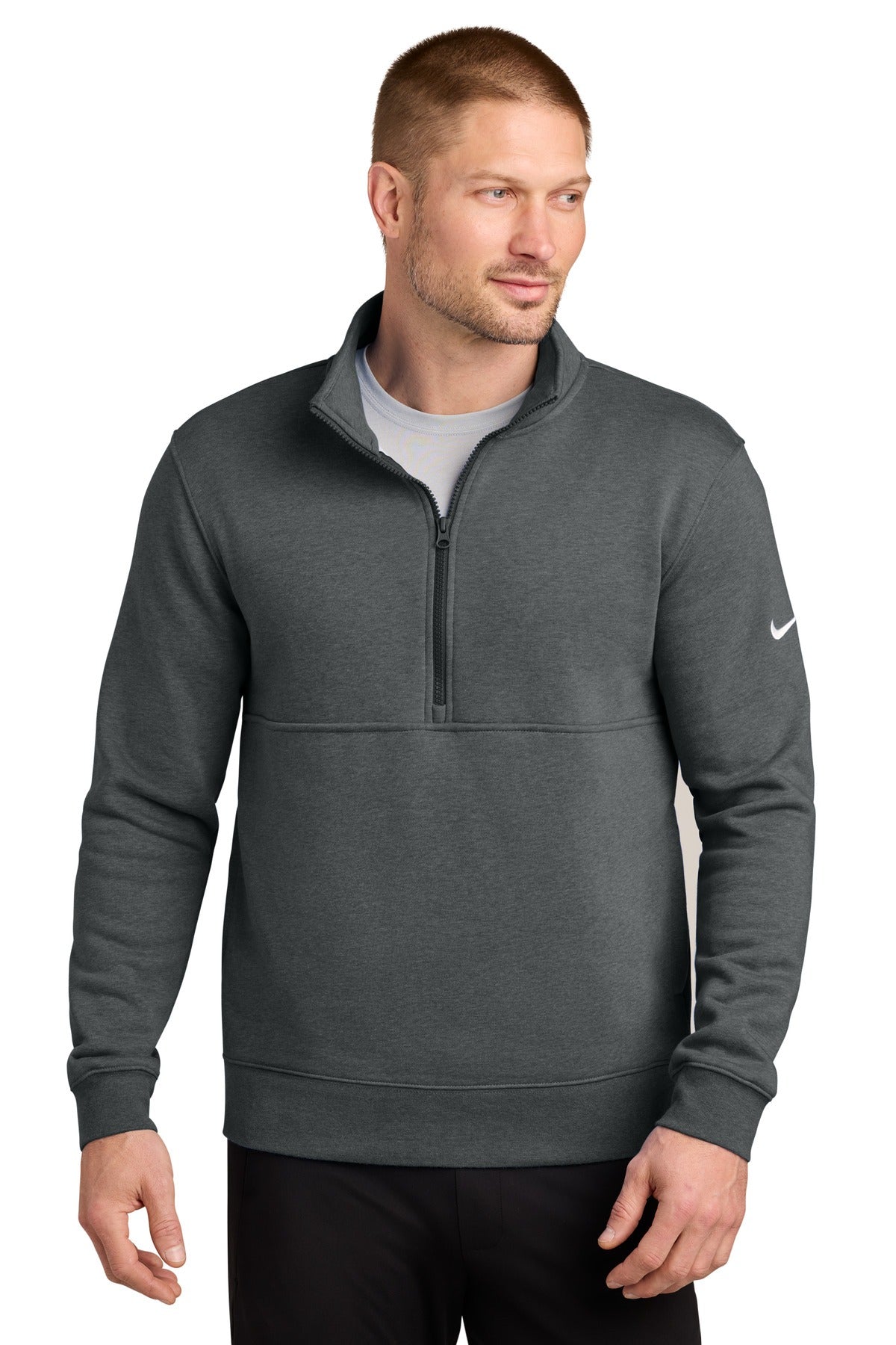 Nike Men's Club Fleece Sleeve Swoosh 1/2 Zip. NKDX6718