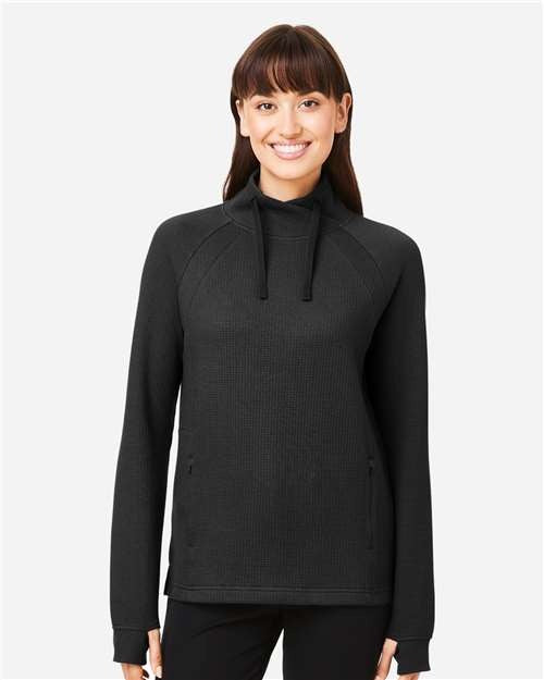 North End Women's Rhythm Waffle Cross-Neck Pullover-3