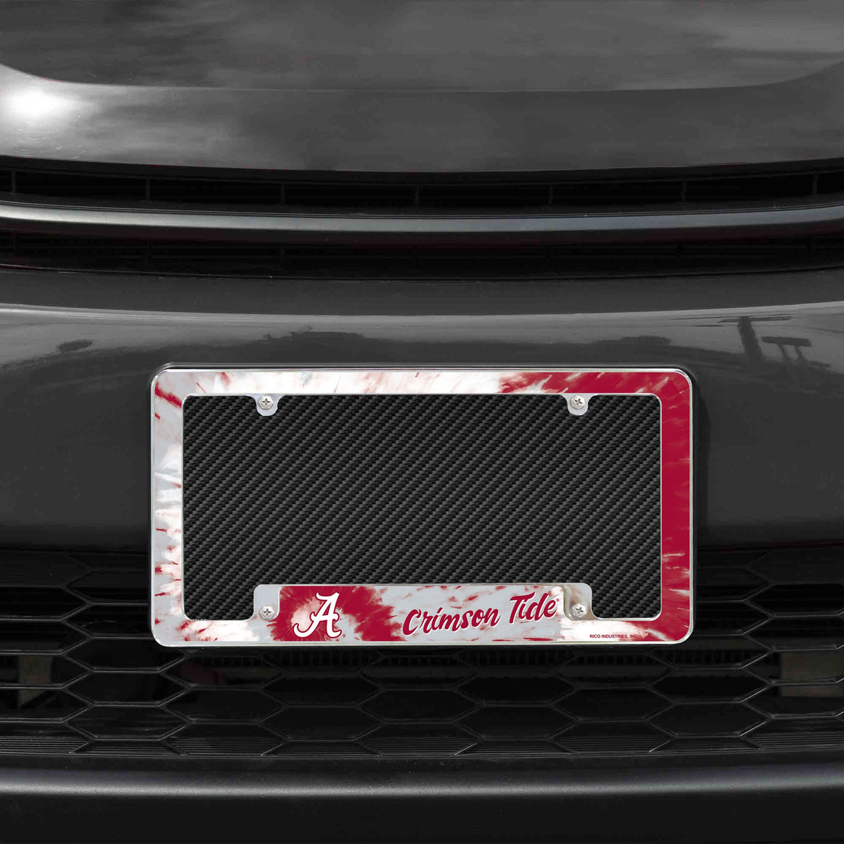 Rico Industries NCAA Alabama Crimson Tide Tie Dye 12" x 6" Chrome License Plate Frame-1