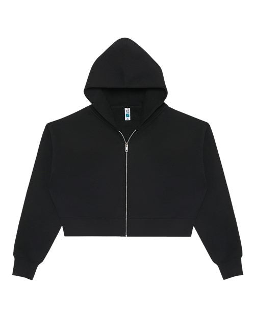 Lane Seven Women's Relaxed Cropped Full-Zip Hoodie Sweatshirt-1
