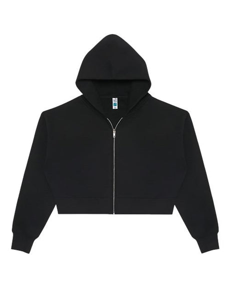 Lane Seven Women's Relaxed Cropped Full-Zip Hoodie Sweatshirt-1
