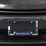 Rico Industries NFL  Seattle Seahawks Wave 12" x 6" Chrome License Plate Frame-1
