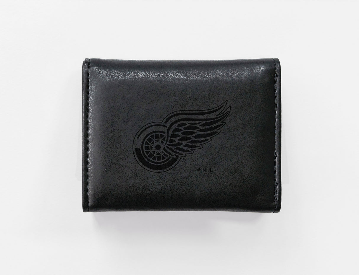 Rico Industries NHL  Detroit Red Wings  Laser Engraved Faux Leather Trifold Wallet-1