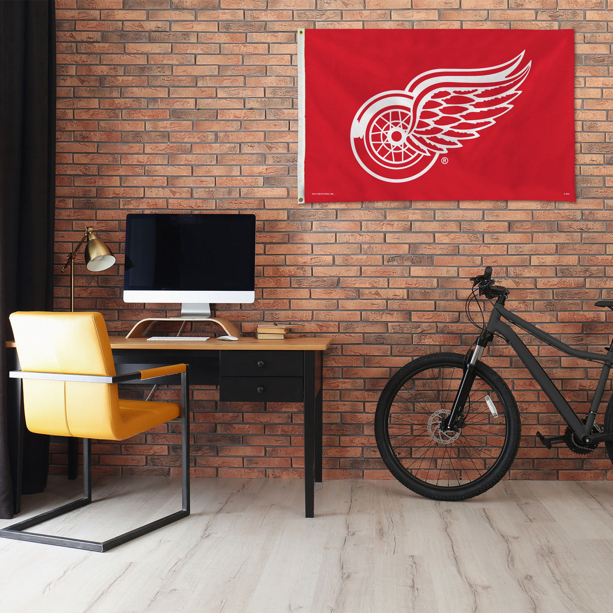 Rico Industries NHL  Detroit Red Wings Red 3' x 5' Banner Flag-1