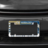 Rico Industries NCAA Georgia Tech Yellow Jackets - GT Primary 12" x 6" Chrome License Plate Frame-1