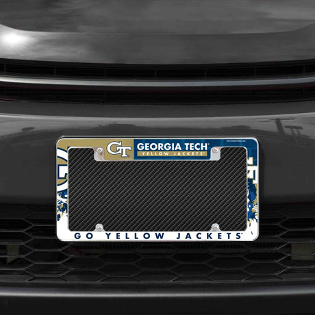 Rico Industries NCAA Georgia Tech Yellow Jackets - GT Primary 12" x 6" Chrome License Plate Frame-1