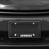 Rico Industries NFL  Dallas Cowboys Black 12" x 6" Chrome License Plate Frame-1