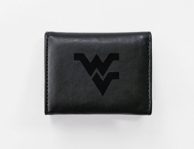 Rico Industries NCAA West Virginia Mountaineers  Laser Engraved Faux Leather Trifold Wallet-1