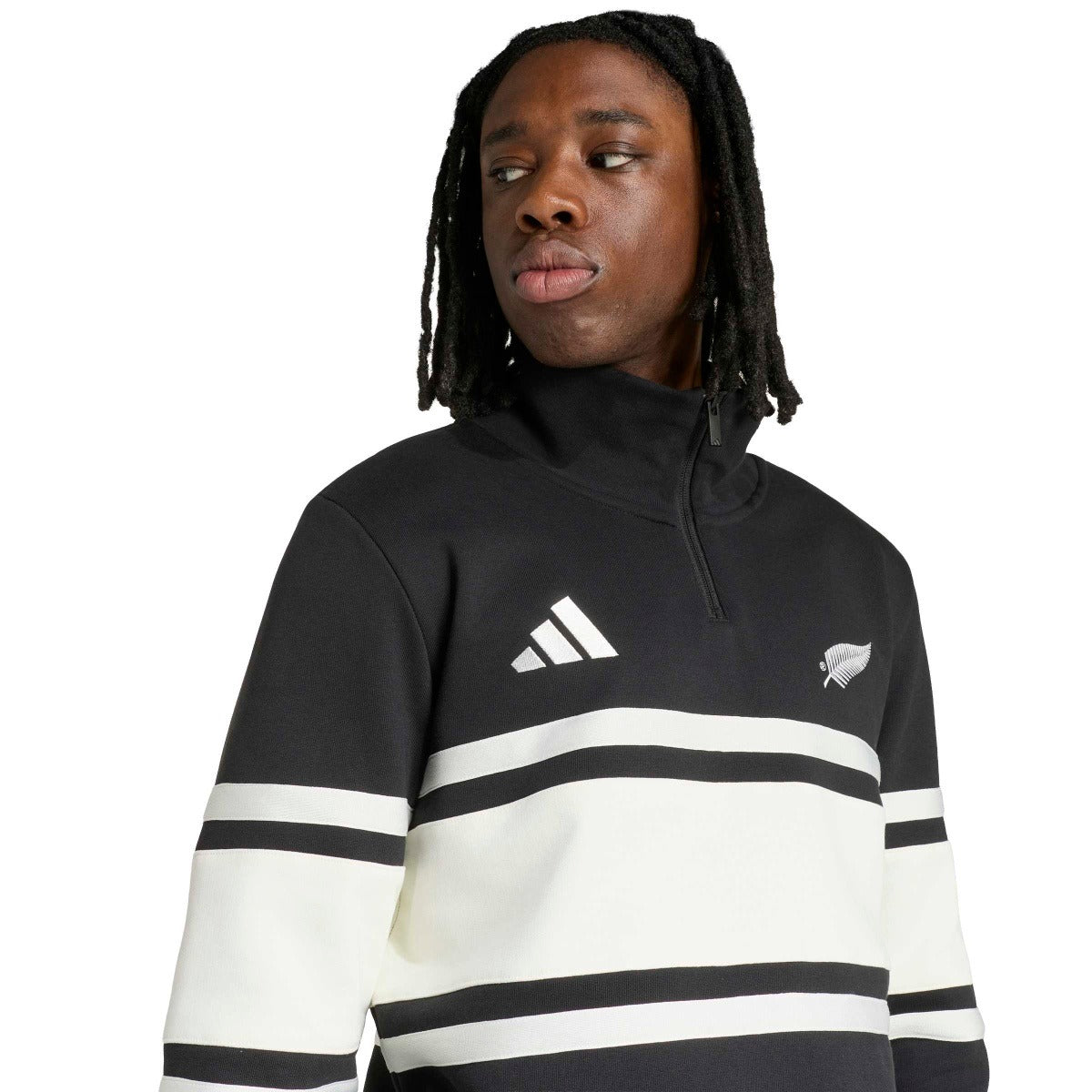 adidas Men's New Zealand Rugby Leisurewear Quarter Zip Sweatshirt-5