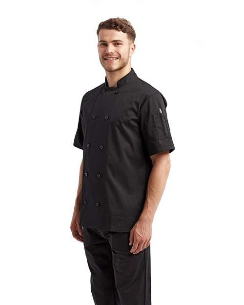 Artisan Collection by Reprime Men's Short Sleeve Recycled Chef Coat-2