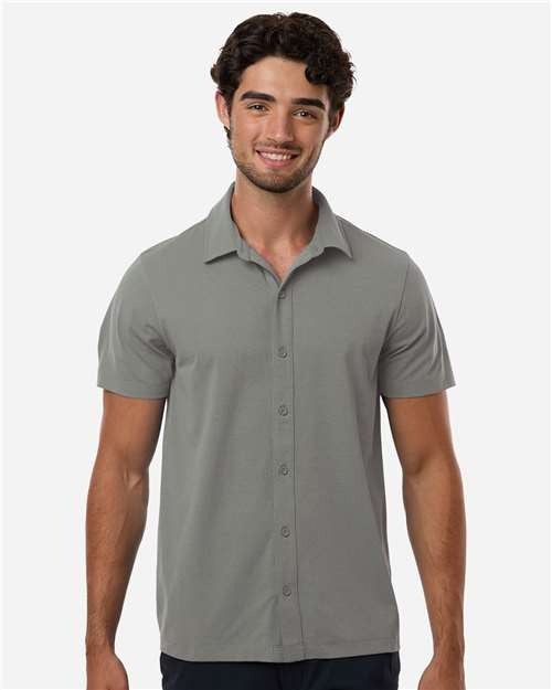 AllPro Men's Pro-Flex Sorona Button Down Short Sleeve Shirt-3