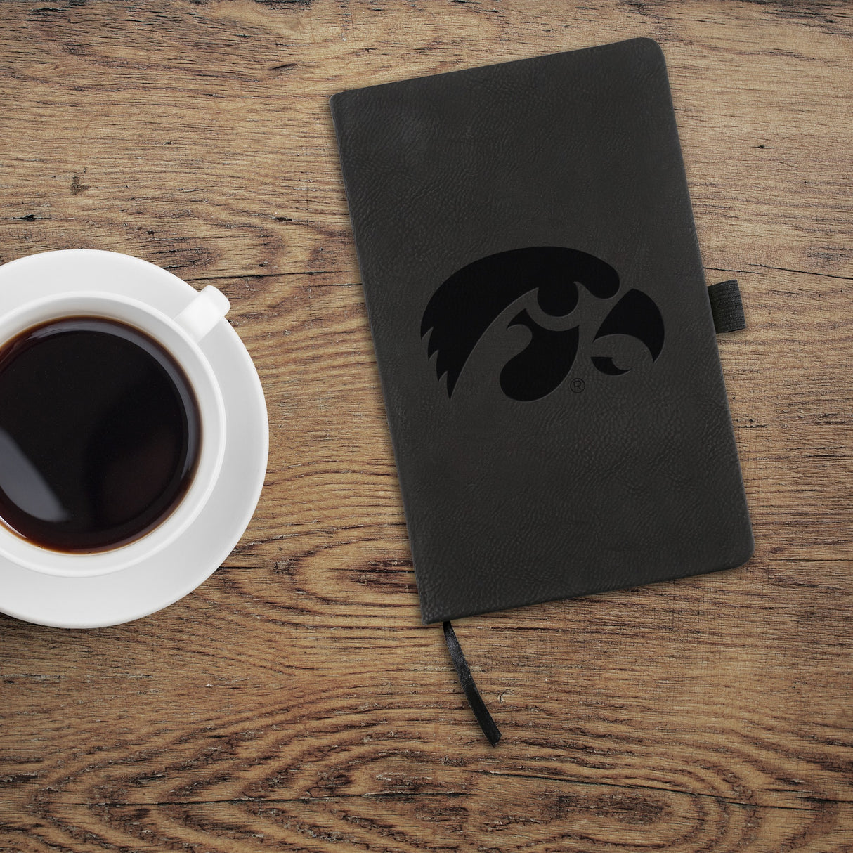 Rico Industries NCAA Iowa Hawkeyes Black - Primary Laser Engraved Small Notepad-1