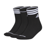 adidas Women's Cushioned 3-Stripe 4.0 3-Pack High Quarter Sock Unisex Accessories Socks