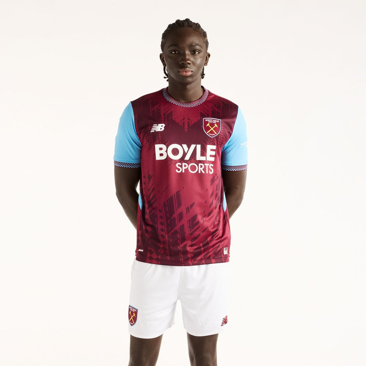 New Balance Adult West Ham United 26/27 Home Short Sleeve Soccer Jersey-1