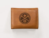 Rico Industries NBA  Denver Nuggets  Laser Engraved Faux Leather Trifold Wallet-1
