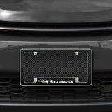 Rico Industries NFL  Seattle Seahawks Black 12" x 6" Chrome License Plate Frame-1