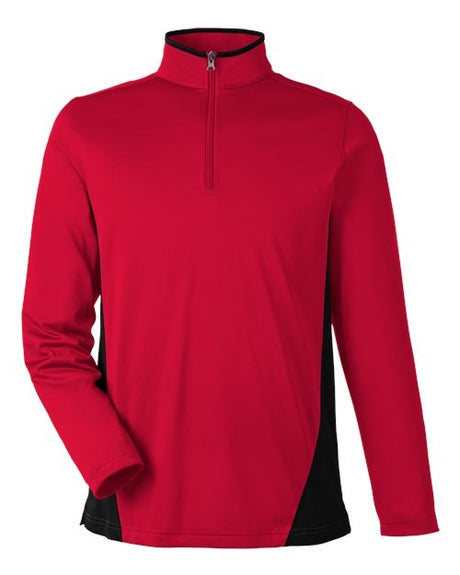 Harriton Men's Flash Snag Protection Plus IL Colorblock Quarter-Zip Pullover-1