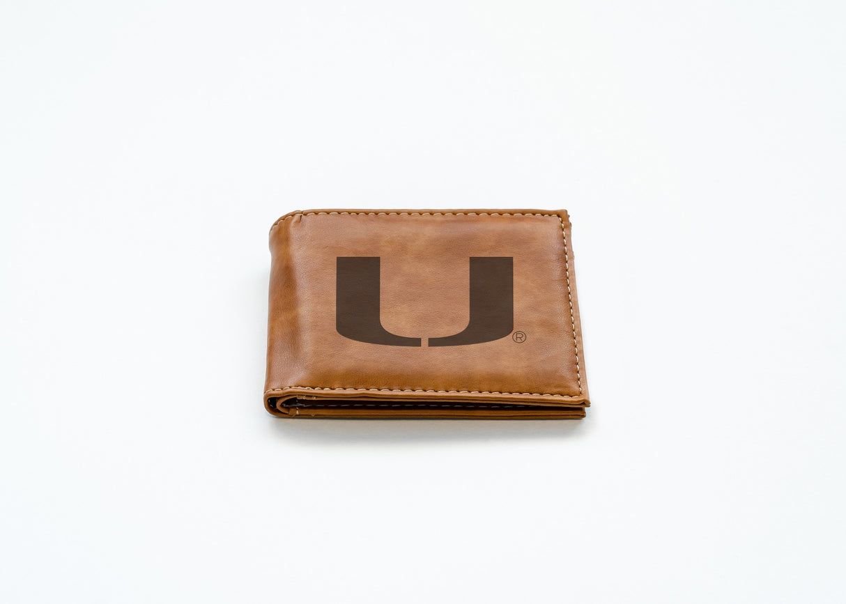 Rico Industries NCAA Miami Hurricanes - The U  Laser Engraved Billfold Wallet-2