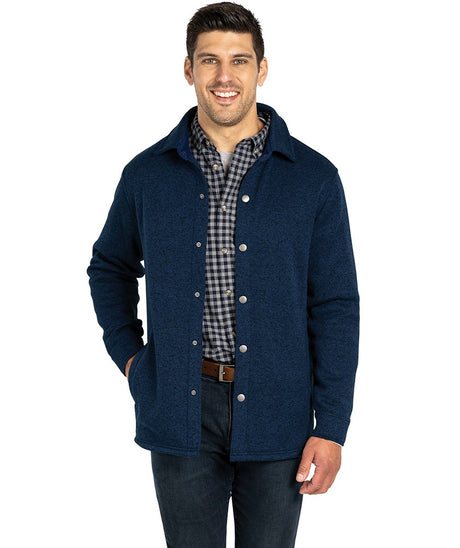 Charles River Unisex Heathered Fleece Snap Shacket-1