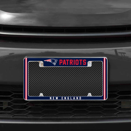 Rico Industries NFL  New England Patriots Classic 12" x 6" Chrome License Plate Frame-1