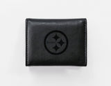 Rico Industries NFL  Pittsburgh Steelers  Laser Engraved Faux Leather Trifold Wallet