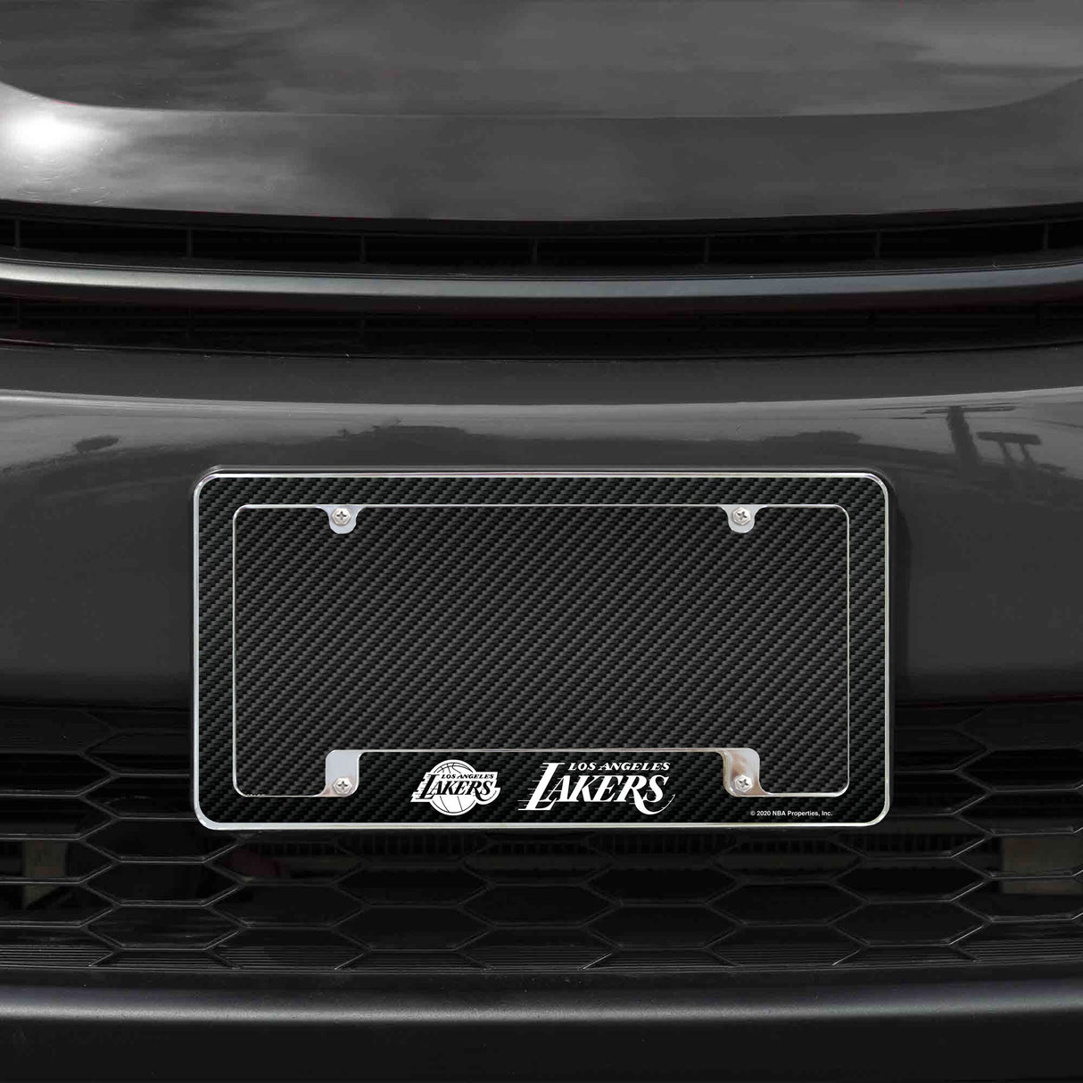 Rico Industries NBA  Los Angeles Lakers Black 12" x 6" Chrome License Plate Frame-1
