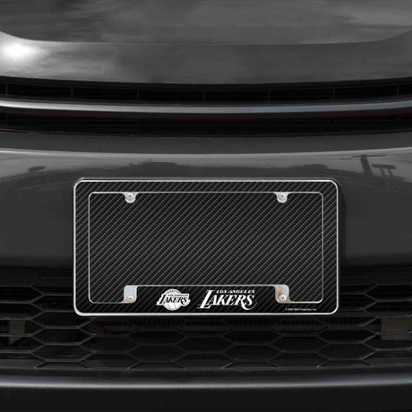 Rico Industries NBA  Los Angeles Lakers Black 12" x 6" Chrome License Plate Frame-1
